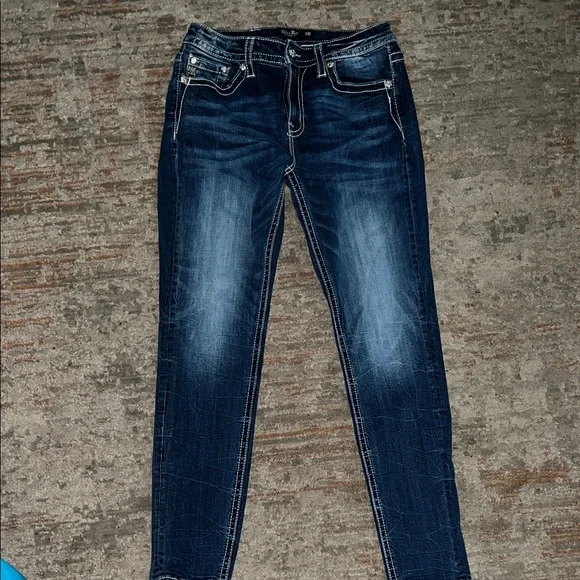 Miss Me Dream Catcher Skinny Jeans with Embellished Pockets Size 30 - Picture 4 of 11